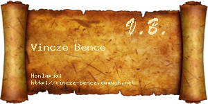 Vincze Bence névjegykártya